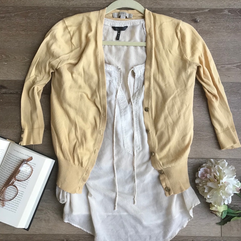 Ann Taylor LOFT cardigan, light yellow